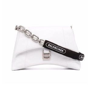 White balenciaga leather shoulder bag